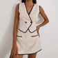 Sleeveless V-neck Vest Top Commuter Shorts Two-piece Set - Enfance-Heureuse