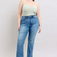 Judy Blue HW Tummy Control Vintage Wash Side Slit Slim Boot Jeans