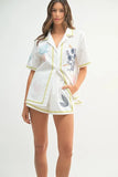 MABLE Embroidered Button Down Shirt and Shorts Set - Enfance-Heureuse