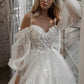 Boho Bride Gown Puff Sleeve Off Shoulder Wedding Dresses - Enfance-Heureuse