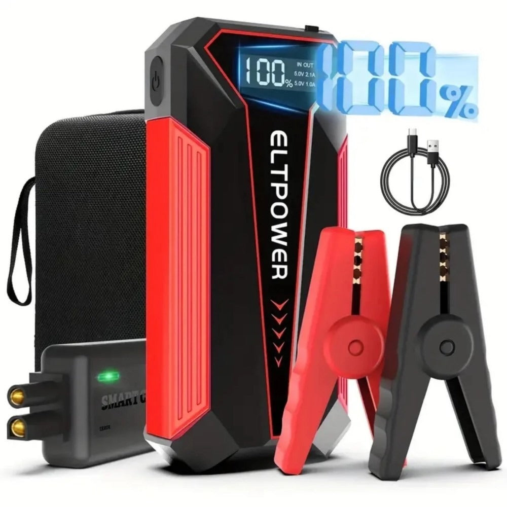 20000 MAh Car Jump Starter Power Supply With Dual USB Fast Charging And Red LED Light. - Enfance-Heureuse