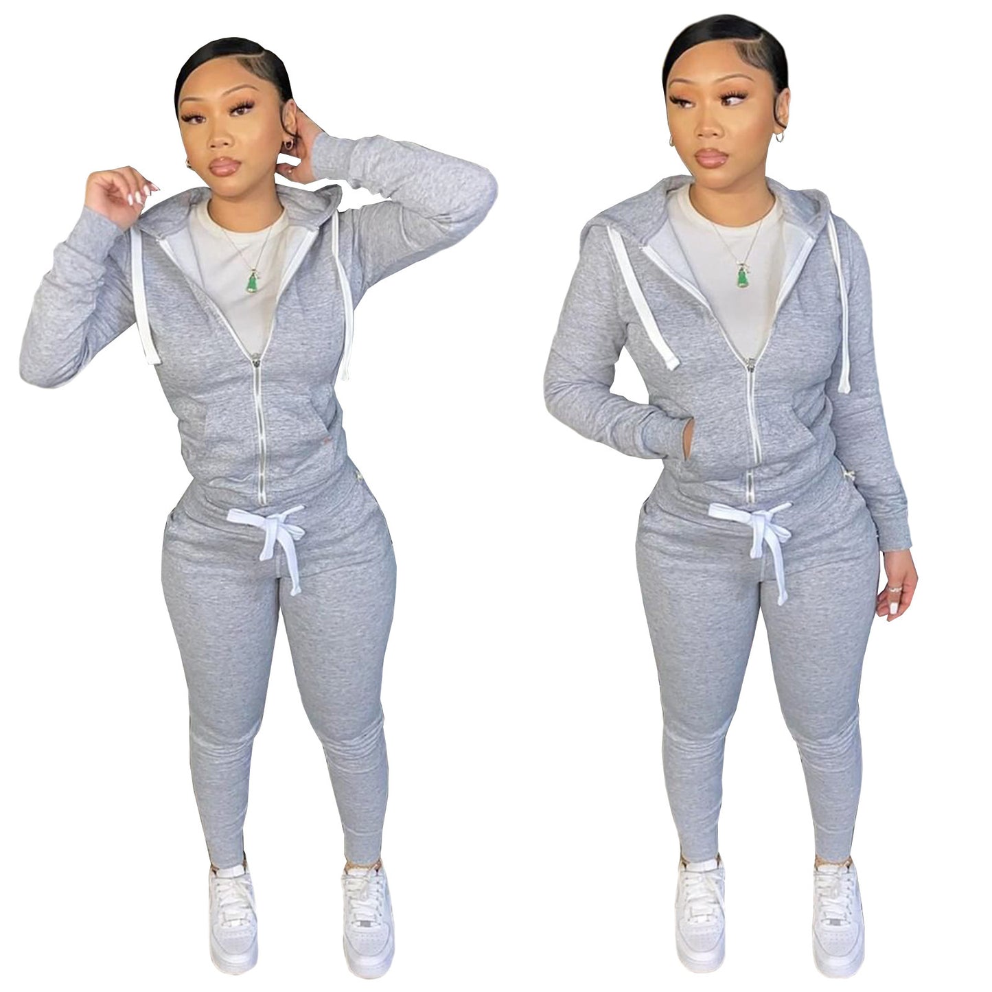 Women's Cotton Sweater Tight-fitting Two-piece Suit - Enfance-Heureuse