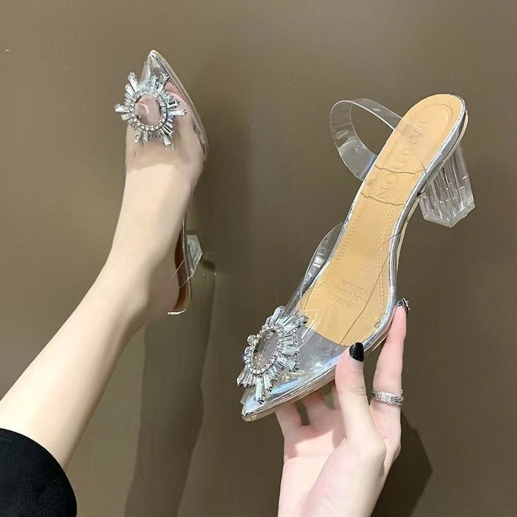 Nouvelles chaussures à talons aiguilles et bout pointu en strass pour femmes, tendance automne