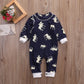 Infant Children's Clothing Cotton Long-sleeved Fawn Print Jumpsuit - Enfance-Heureuse