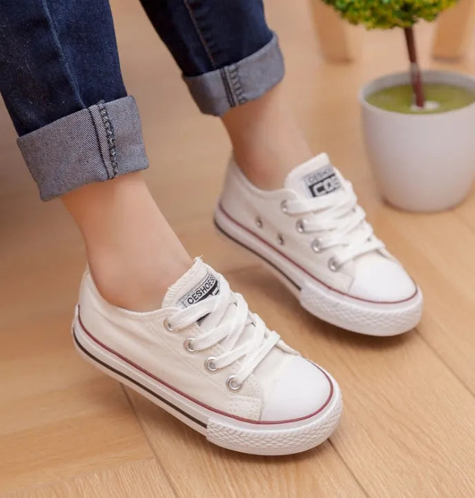 Canvas Shoes Non-slip Casual Shoes Student Parent-child Shoes New Baby Shoes White Shoes - Enfance-Heureuse