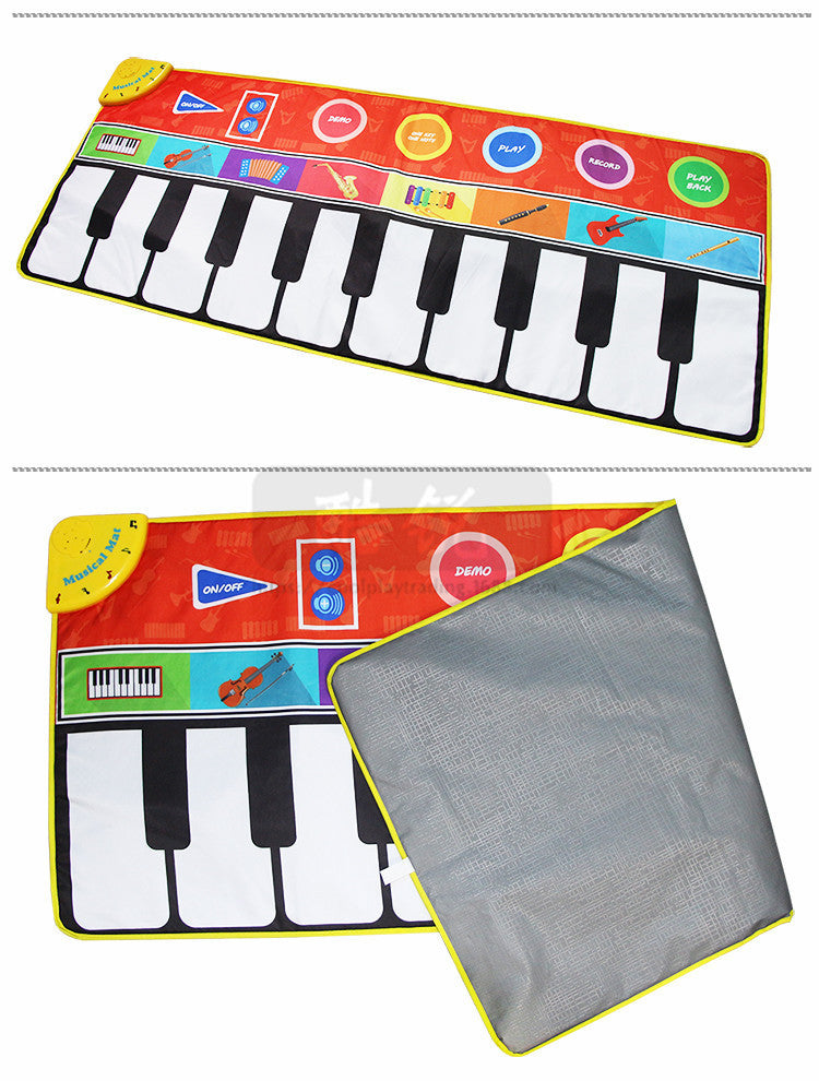 148 * 60cm children''s super large piano music blanket baby dance blanket music carpet piano game mat cross border - Enfance-Heureuse