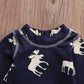 Infant Children's Clothing Cotton Long-sleeved Fawn Print Jumpsuit - Enfance-Heureuse