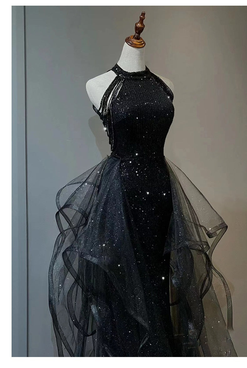 Black Evening Dress For Women - Enfance-Heureuse