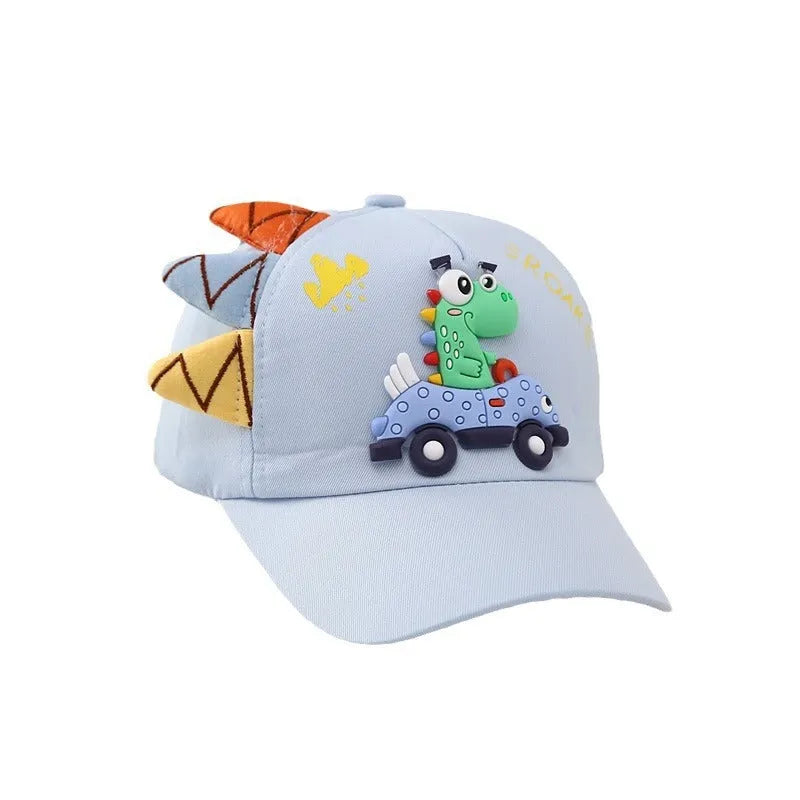 Dinosaur Car Peaked Cap Korean Style Boys And Girls Embroidery - Enfance-Heureuse