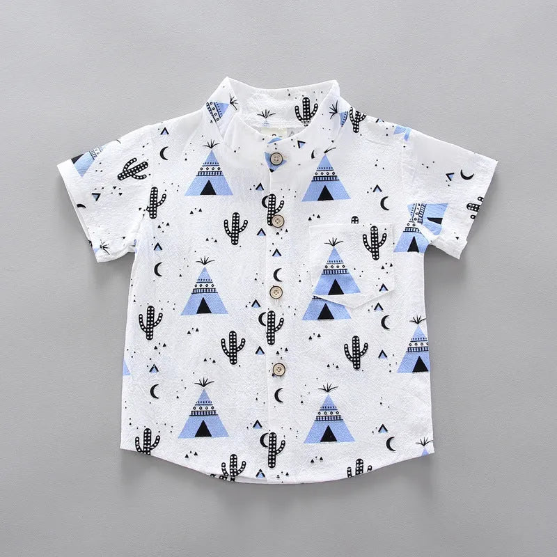 Triangle Short Sleeve Shirt Suit - Enfance-Heureuse