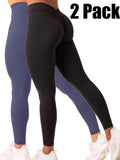 2 Pack High Waisted Leggings For Women-Soft Athletic Tummy Control Pants For Running Yoga Workout - Enfance-Heureuse