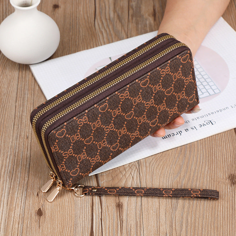 Long Wallet Clutch Mobile Phone Bag Coin Purse Zipper Bag Wallet - Enfance-Heureuse