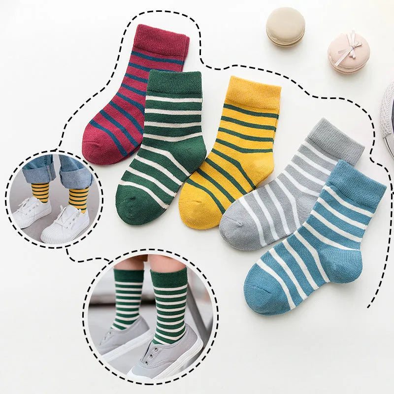 Package post autumn and winter children's socks sports socks 5 pairs - Enfance-Heureuse