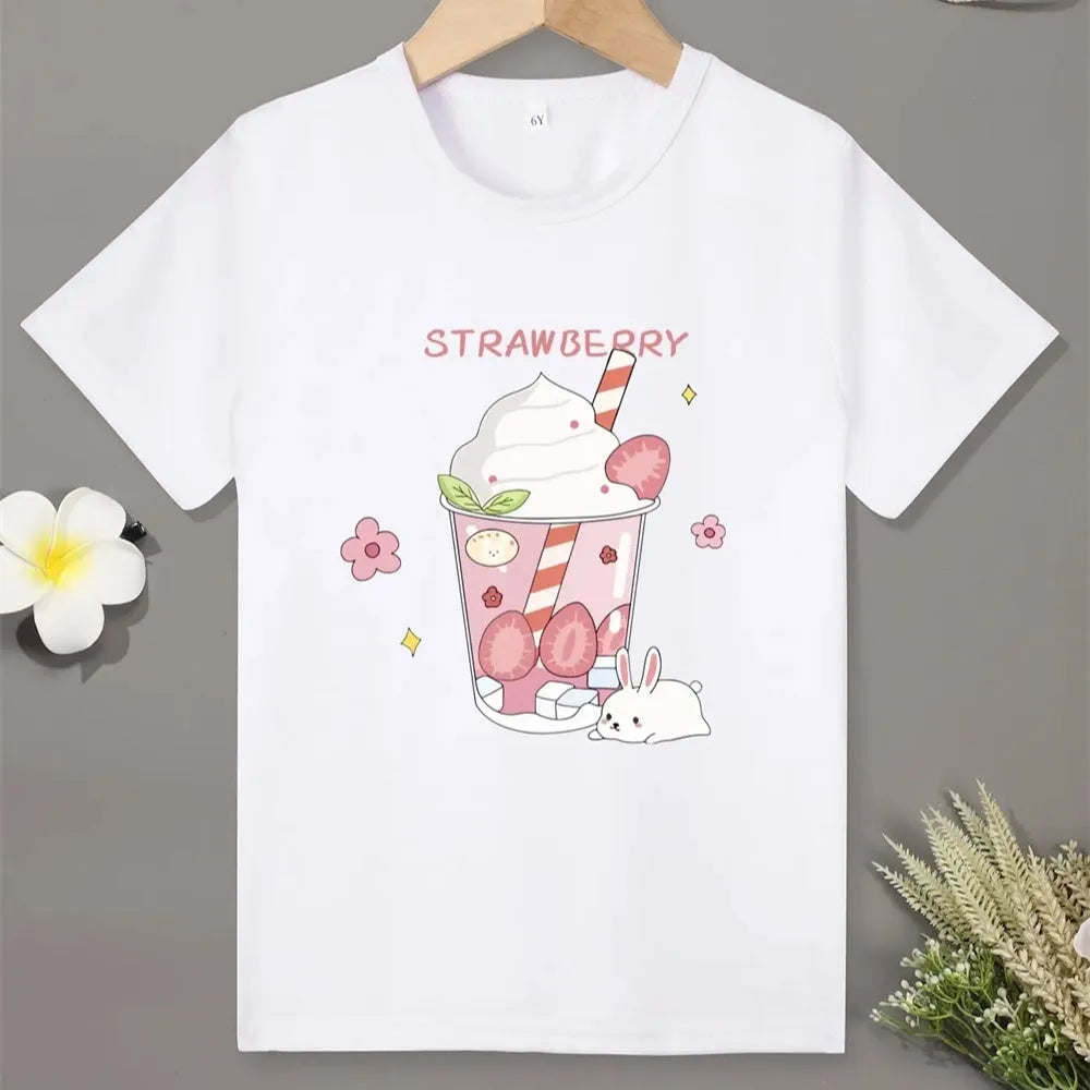 Children Boy T-shirt Clothes Casual Soft T-shirt Cute Cat Cartoon Pattern - Enfance-Heureuse