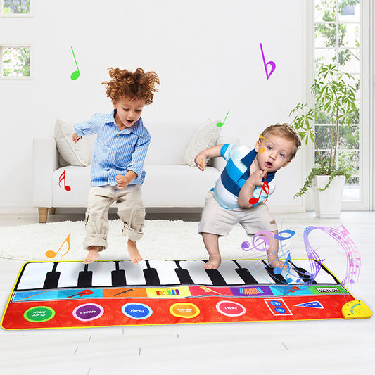 148 * 60cm children''s super large piano music blanket baby dance blanket music carpet piano game mat cross border - Enfance-Heureuse