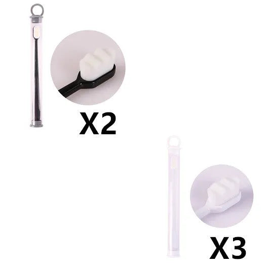 Brosse à dents ultra-fine à poils super doux, brosse de nettoyage en profondeur portable pour outils de soins bucco-dentaires, soins des dents, nettoyage buccal, voyage