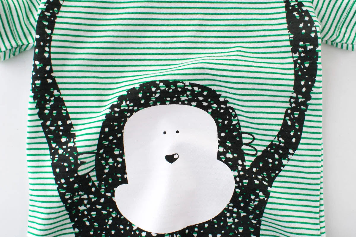 Garçons Nouveau Style Enfants À Manches Courtes de Bébé Rayé T-shirt - Enfance-Heureuse