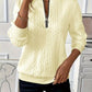 Texture Half Zip Long Sleeve Sweatshirt - Enfance-Heureuse