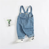 Boys and girls baby denim suspenders trousers - Enfance-Heureuse