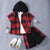 Fashion Children's Short Sleeve Hooded Plaid Suit