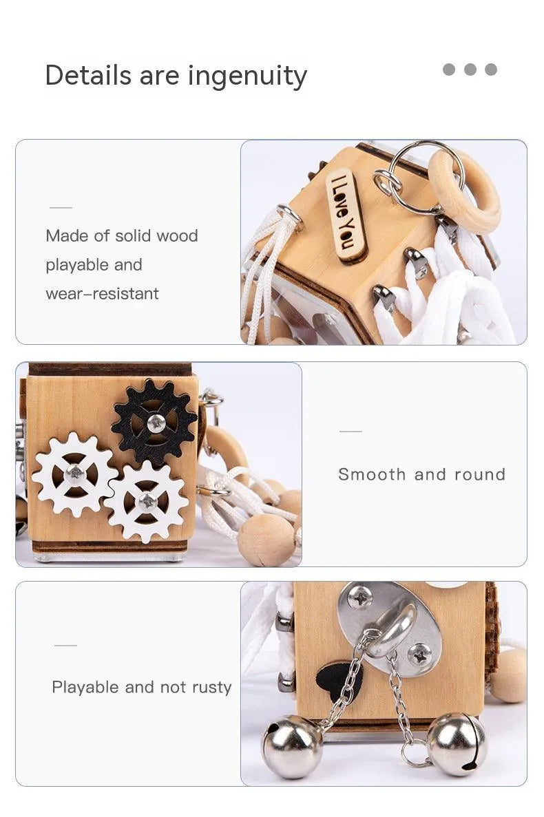 Busy Block Children's Montessori Early Education Teaching Aids Kindergarten Montessori Unlocking Toys - Enfance-Heureuse