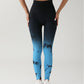 Tie Dye Gradient Color Yoga Sports Leggings, Ruched High Waist Workout Seamless Scrunch Booty Leggings Butt Lift Athletic Leggings Tummy Control Yoga Pants - Enfance-Heureuse