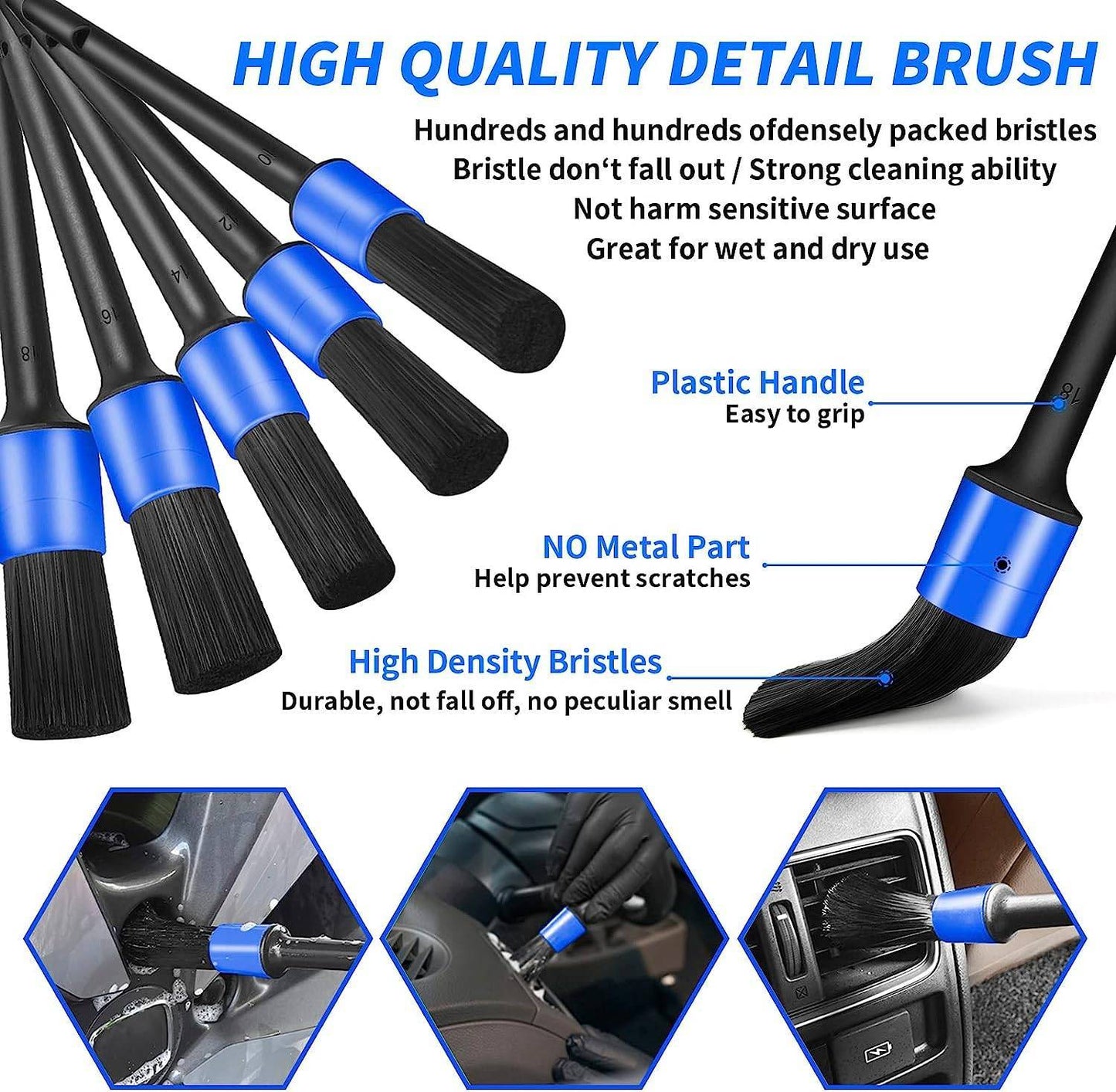 17Pcs Car Detailing Brush Set Drill Not Include - Enfance-Heureuse