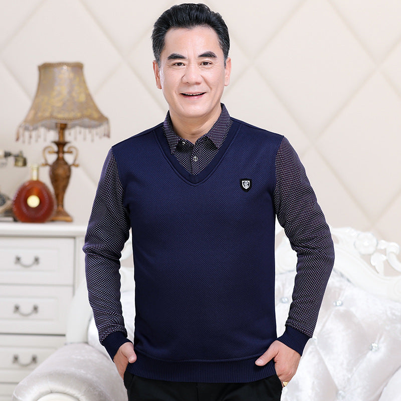 Long-sleeved T-shirt Men's Middle-aged And Elderly Clothes - Enfance-Heureuse