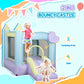 Inflatable Bounce House With Air Blower, Slide, Stakes, Repair Patches, Storage Bag, For Kids Ages 3-8, 98 X 65 X 79