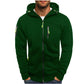 Men's Casual Zipper Hooded Sweater Solid Color Sports Fitness Jackets Cardigan - Enfance-Heureuse