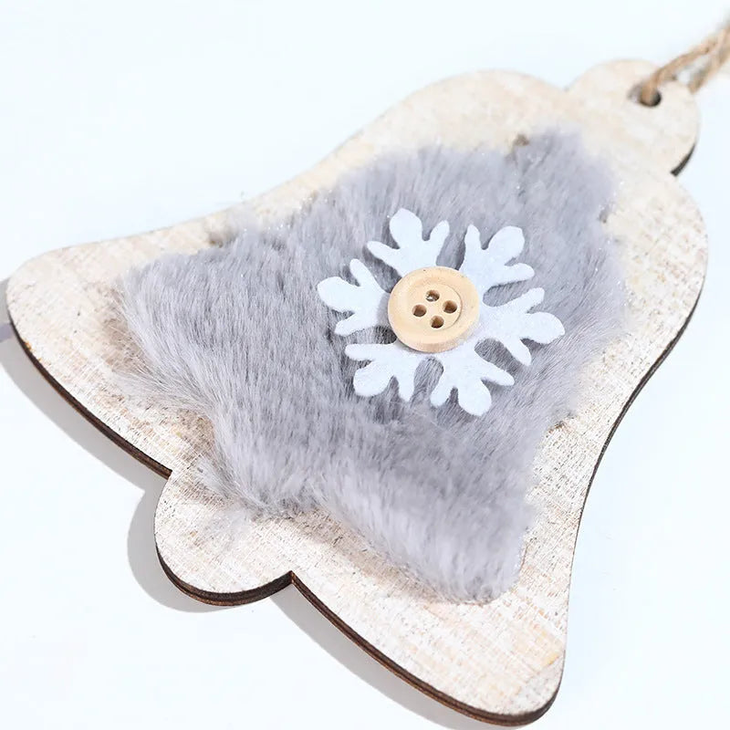 Christmas Tree Wooden Plush Decoration Pendant - Enfance-Heureuse