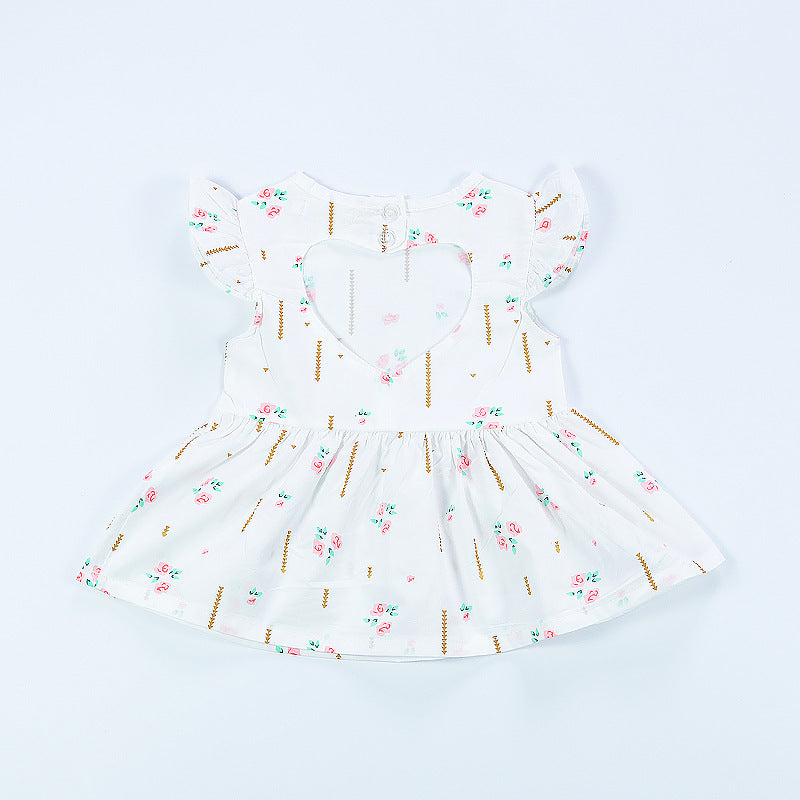Robe Baby Love Lvkong pour femme, manches volantées, imprimé floral, en coton, vêtements pour enfants
