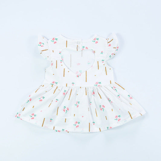 Robe Baby Love Lvkong pour femme, manches volantées, imprimé floral, en coton, vêtements pour enfants