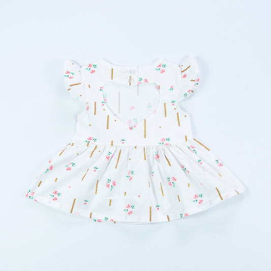 Baby Love Lvkong Dress Female Baby Fly Sleeve Flower Print Dress Cotton Children New Kids Clothing - Enfance-Heureuse