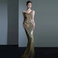 Fishtail Evening Dress For Women Elegant Sequins Annual Meeting Sexy Backless - Enfance-Heureuse