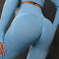 High Waist Seamless Yoga Pants Women's Solid Color Full Length Leggings Fitness Hip Up Running Sport Gym Legging Outfits - Enfance-Heureuse