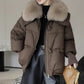 Down Cotton-padded Jacket Women's Short Fur Collar Thickened Coat Winter Clothing - Enfance-Heureuse