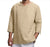 Loose Casual V-neck Top Cotton And Linen Long Sleeve Pullover Shirt Mens Clothing - Enfance-Heureuse