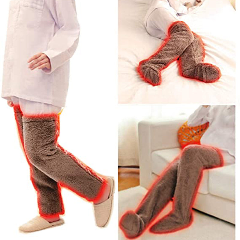 Over Knee High Fuzzy Long Socks Winter Warm Cold Leg Knee Joint Cold-proof Stockings Home Floor Sleeping Socks - Enfance-Heureuse
