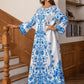 Muslim Robe Diamond Studded Bead Round Neck Dress - Enfance-Heureuse