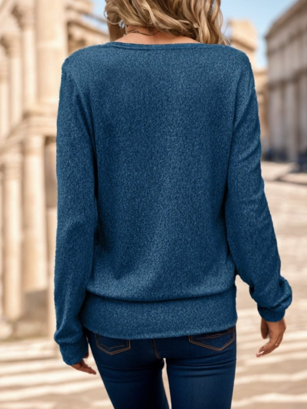 Clasi Solid Square Neck Sweatshirt,Long Sleeve Tops Graduation - Enfance-Heureuse