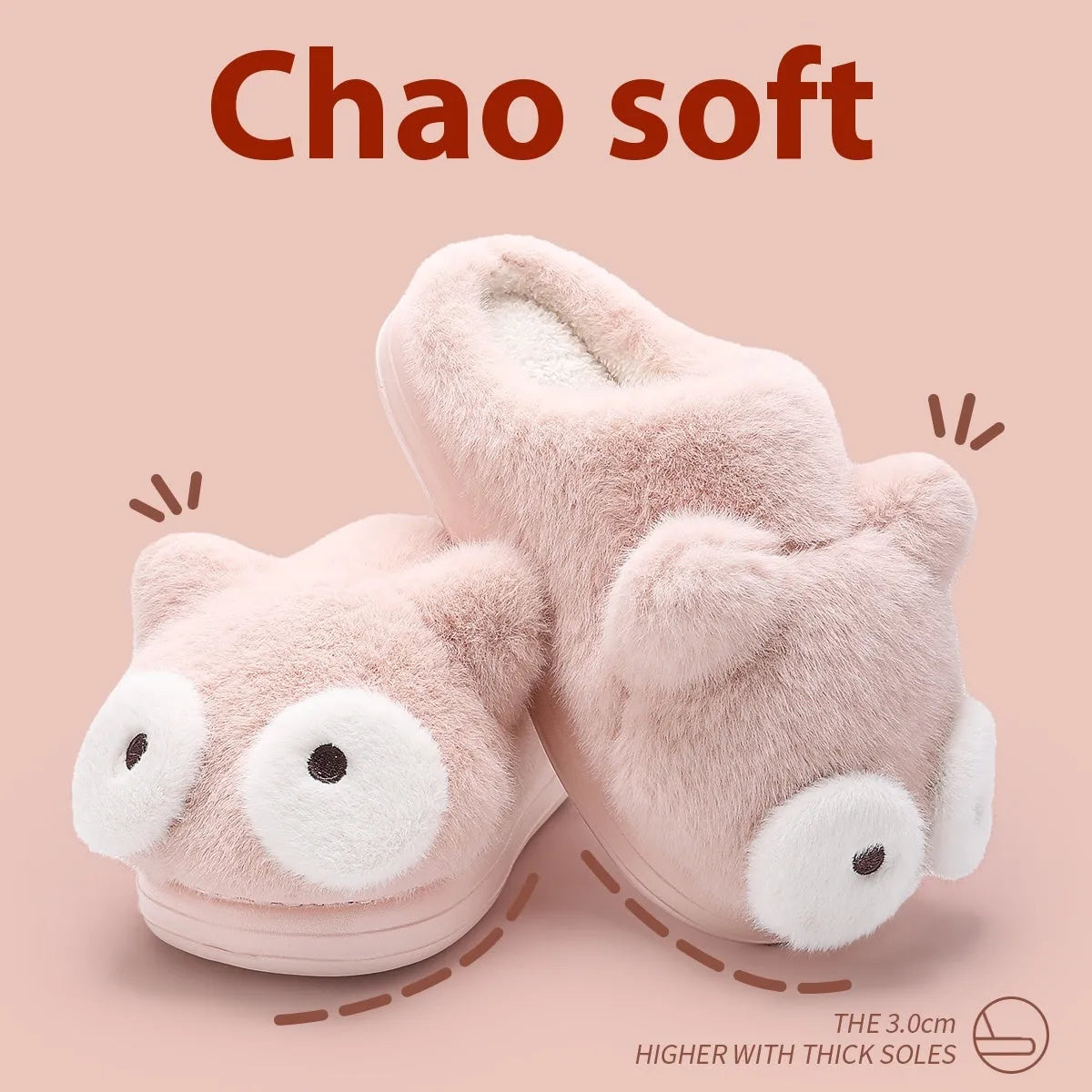 Pantoufles chaudes à semelles épaisses et antidérapantes pour usage domestique - Enfance-Heureuse