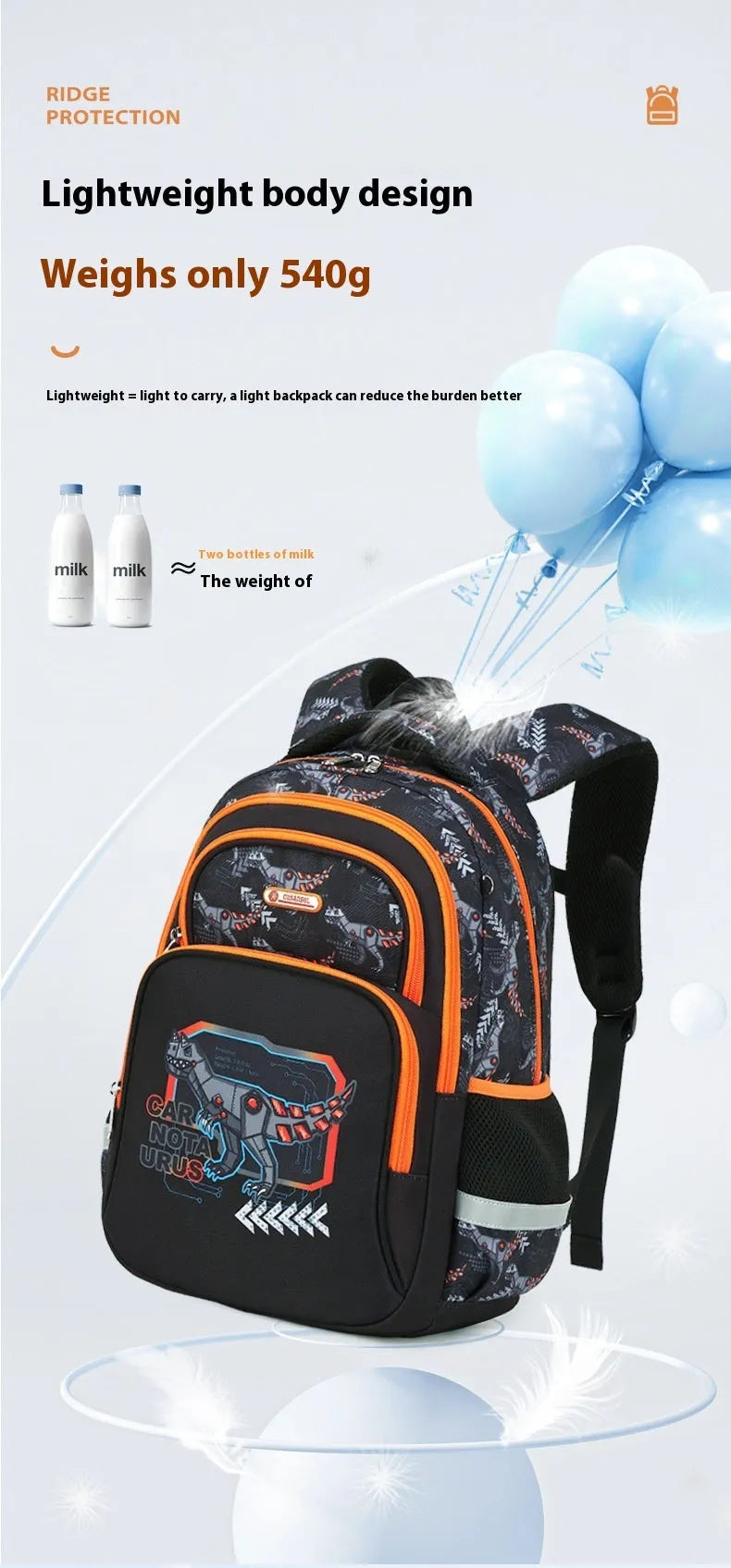 Primary School Student Schoolbag Boys Stylish And Lightweight Grade 1-3 Children Backpack - Enfance-Heureuse