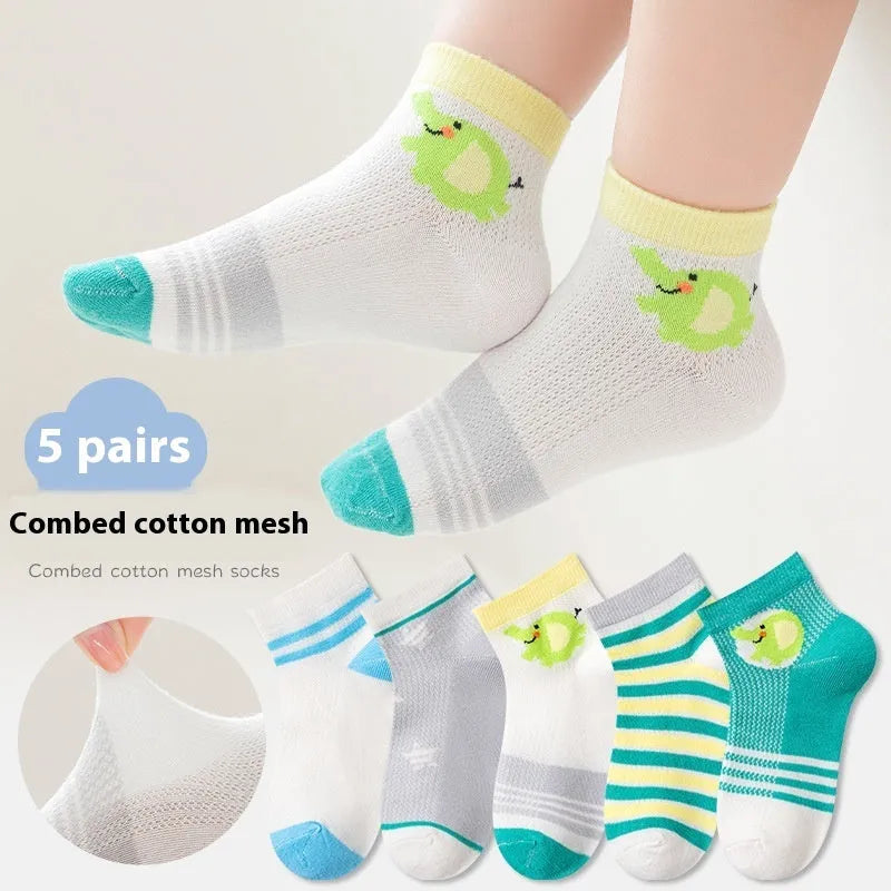 Children's Mesh Thin Cartoon Boy Socks - Enfance-Heureuse