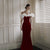 French Satin Evening Dress New Bridal Off-shoulder Elegant Fishtail Welcome Dress - Enfance-Heureuse