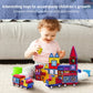 Ensemble de carreaux de construction magnétiques de 149 pièces pour enfants avec 2 voitures-Blocs de construction magnétiques 3D plus forts-Jouets magnétiques STEM colorés développent leurs compétences motrices et leur créativité - Enfance-Heureuse