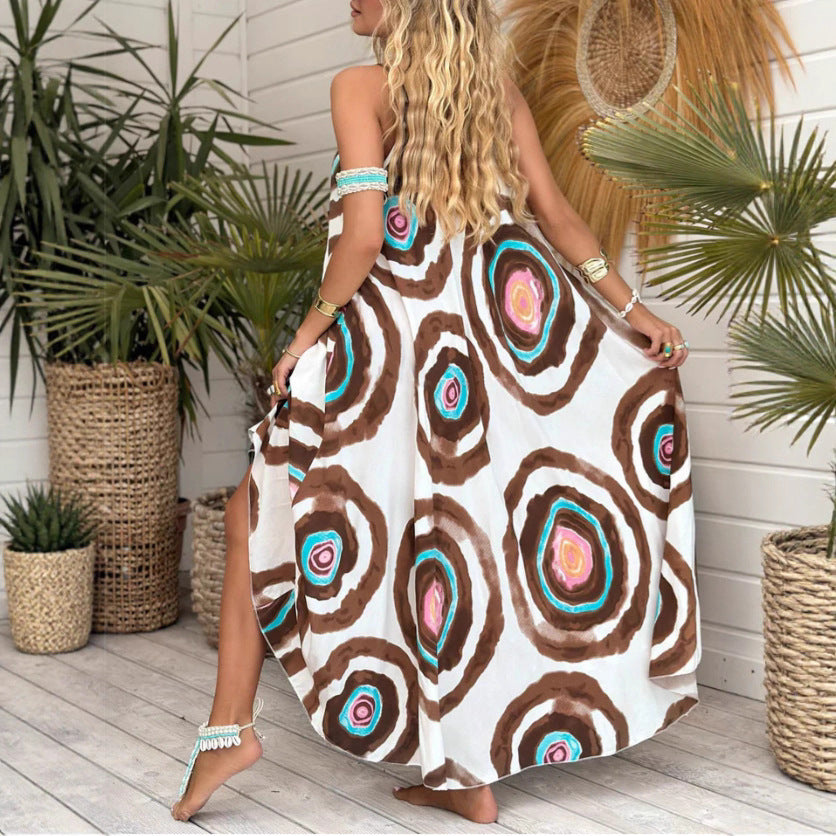 European And American Bohemian Style Printing Loose Casual Dress - Enfance-Heureuse