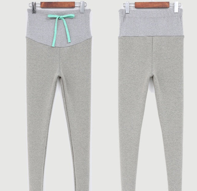 South Korea maternity new winter pregnant women foot leggings and cashmere trousers abdomen supporting feet thick spot - Enfance-Heureuse