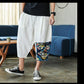 Sinicism Shop Mens Cotton Linen Harem Pants Male Casual Red Bottom Calf-Length Pants Man Summer Harajuku Baggy Loose Pants - Enfance-Heureuse