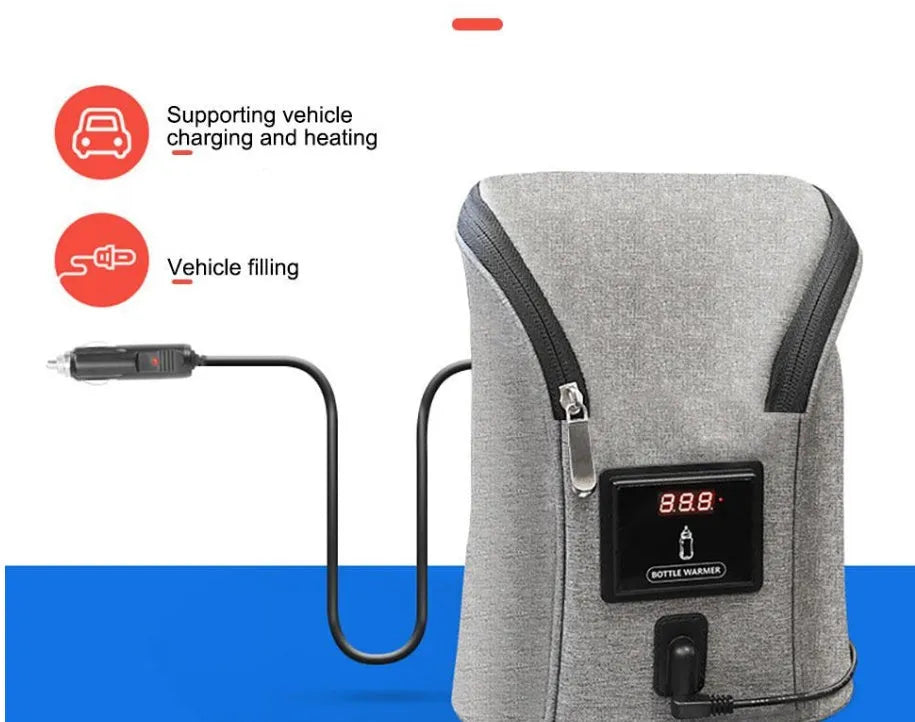 Voiture USB Chauffe-Biberon Portable Voyage Du Sein Lait Chaud - Enfance-Heureuse